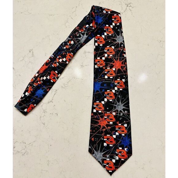 Vintage Men's Ralph Marlin Nascar 1998 Dale Earnhardt Logos Neck Tie Fast Ship - Picture 1 of 6